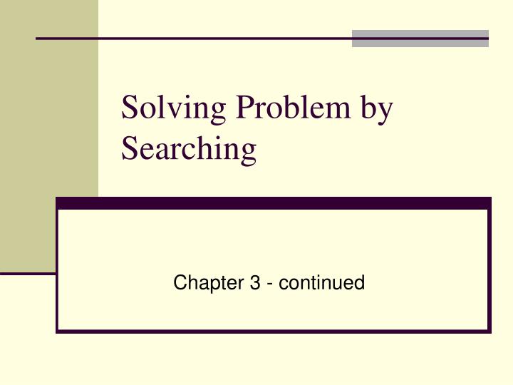 solving problem by searching