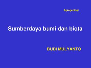 sumberdaya bumi dan biota