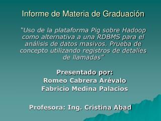 informe de materia de graduaci n