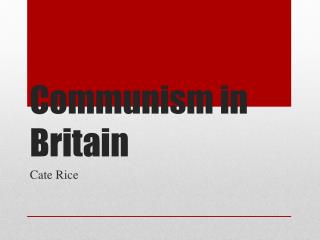 Communism in Britain
