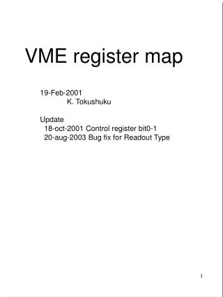 VME register map