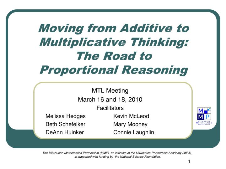 moving from additive to multiplicative thinking the road to proportional reasoning