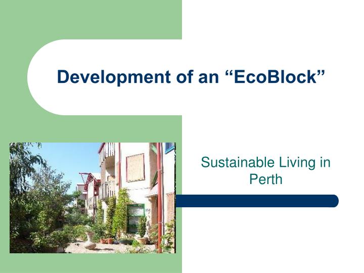 development of an ecoblock