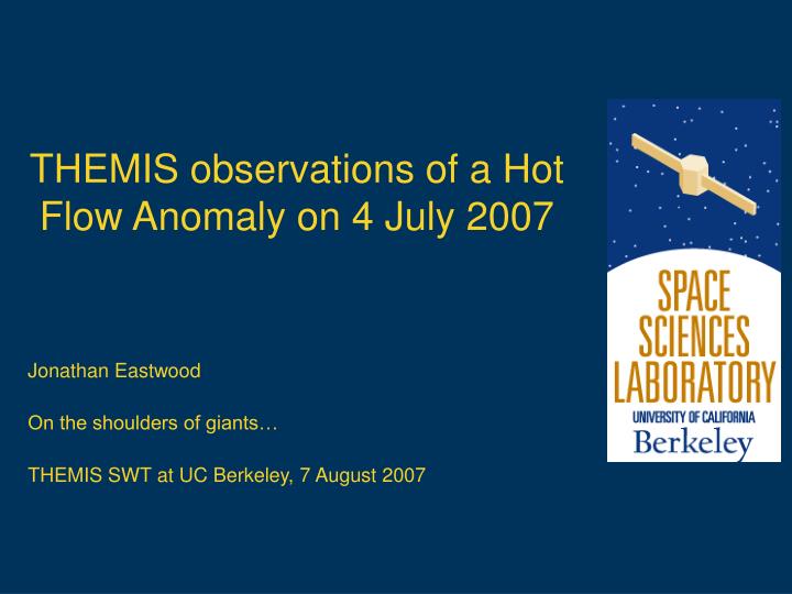 themis observations of a hot flow anomaly on 4 july 2007