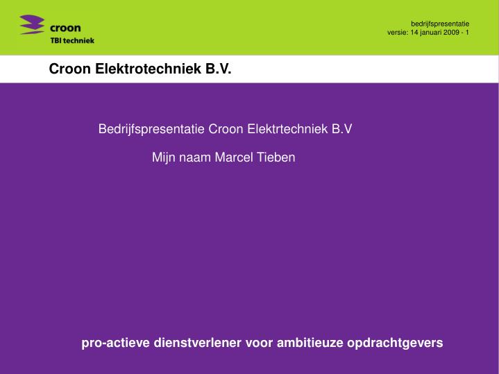 croon elektrotechniek b v