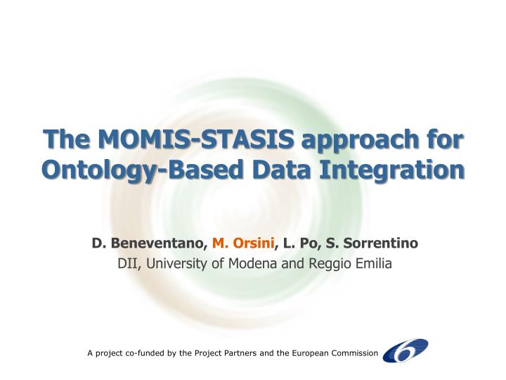 the momis stasis approach for ontology based data integration