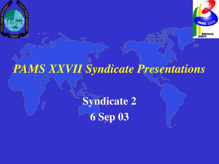 pams xxvii syndicate presentations