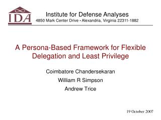 A Persona-Based Framework for Flexible Delegation and Least Privilege