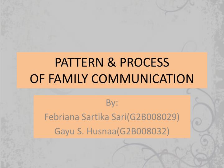 pattern process of family communication