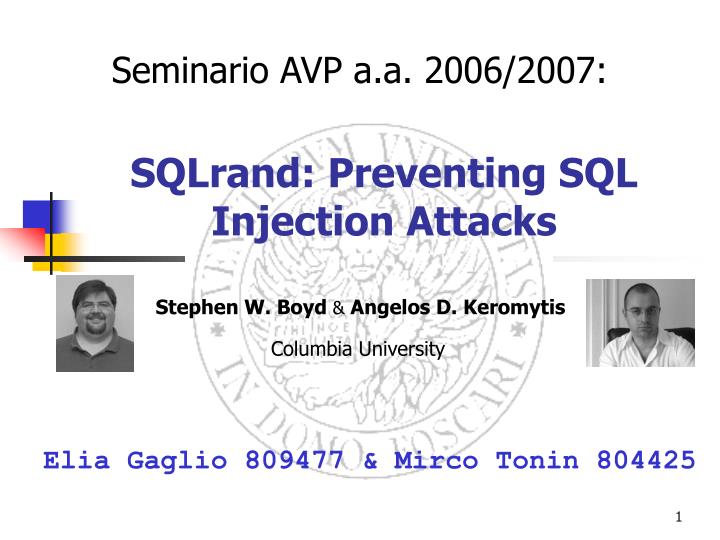 sqlrand preventing sql injection attacks