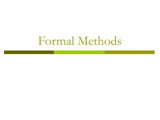 Formal Methods