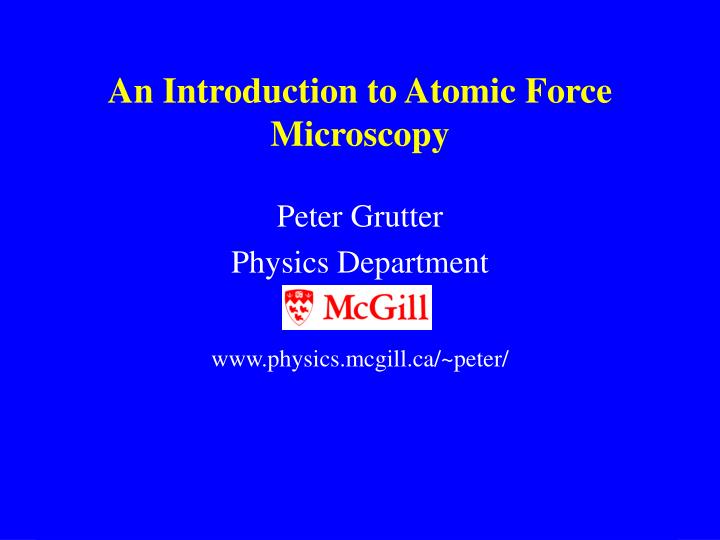 an introduction to atomic force microscopy