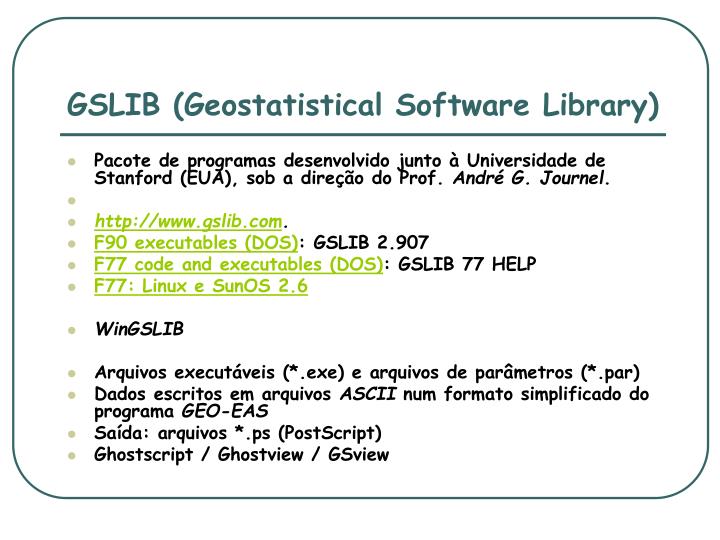 gslib geostatistical software library