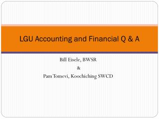 LGU Accounting and Financial Q &amp; A