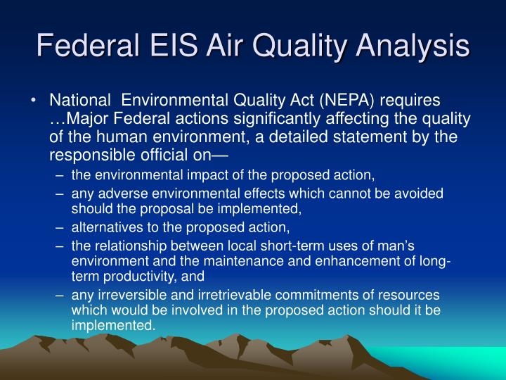 federal eis air quality analysis