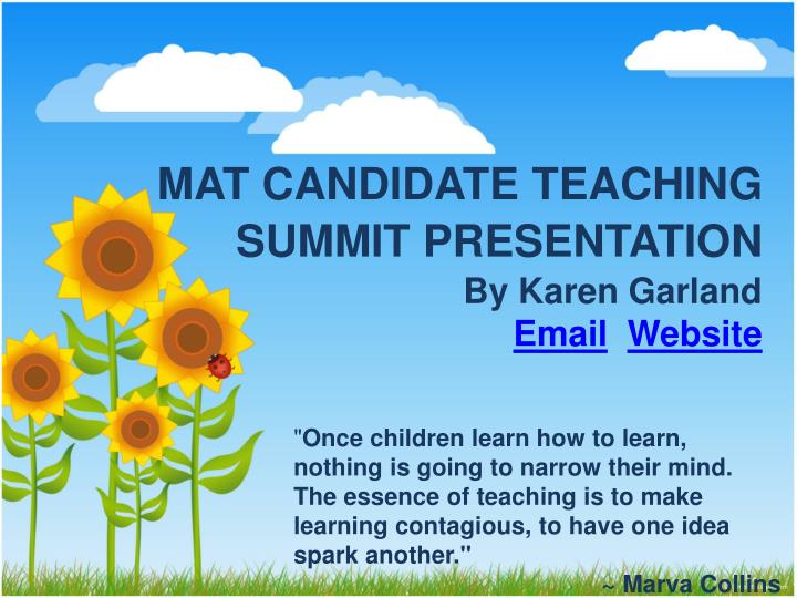 mat candidate teaching