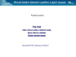 minul fisk ln diskre n opat en a jejich dopady