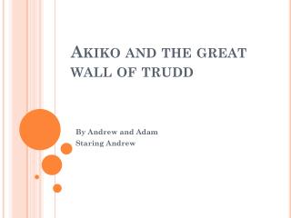 Akiko and t he great wall of trudd