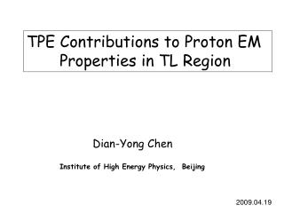 TPE Contributions to Proton EM Properties in TL Region
