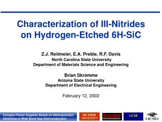 Characterization of III-Nitrides on Hydrogen-Etched 6H-SiC