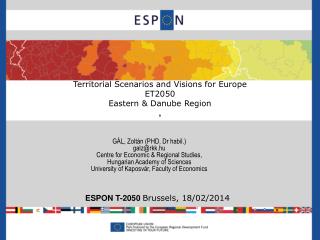 Territorial Scenarios and Visions for Europe ET2050 Eastern &amp; Danube Region ,
