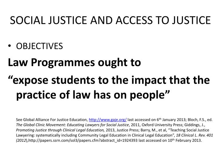 social justice and access to justice