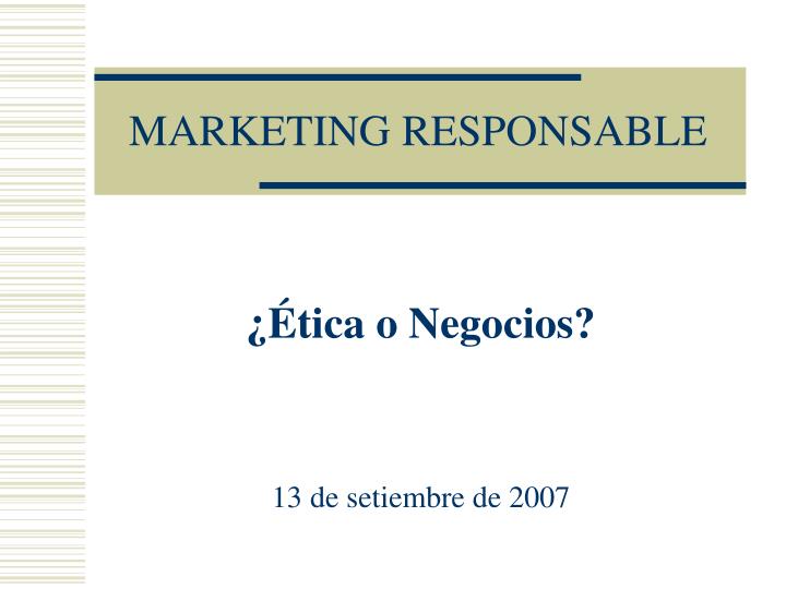 marketing responsable