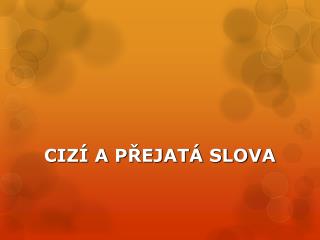 ciz a p ejat slova
