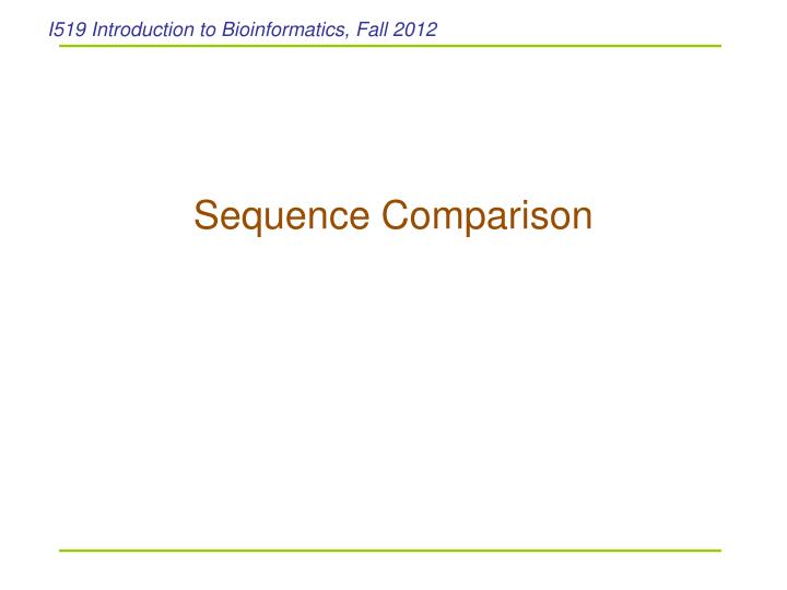 sequence comparison
