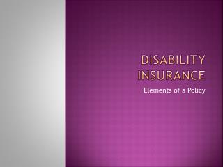 Disability Insurance