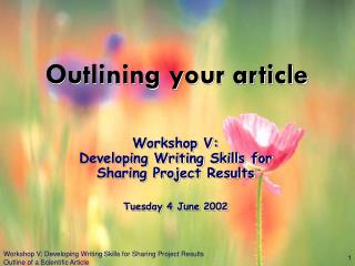 Outlining your article