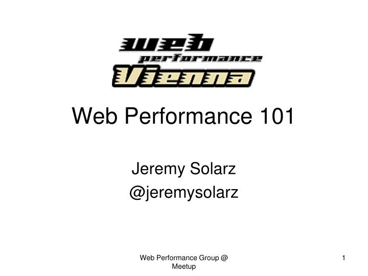web performance 101