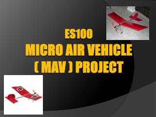 ES100 MICRO AIR VEHICLE ( MAV ) Project