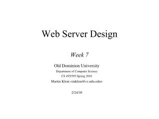 Web Server Design Week 7