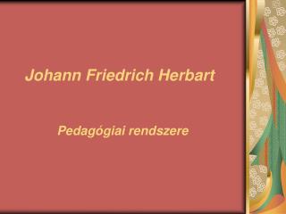 johann friedrich herbart
