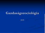 Gazdaságszociológia - slide 1
