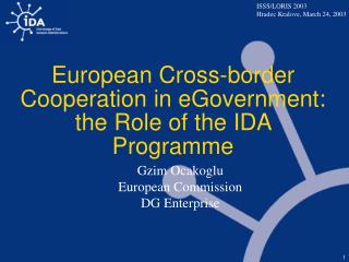 European Cross-border Cooperation in eGovernment: the Role of the IDA Programme