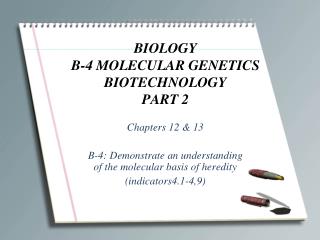 BIOLOGY B-4 MOLECULAR GENETICS BIOTECHNOLOGY PART 2