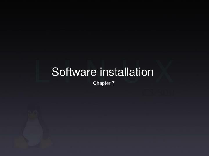 software installation