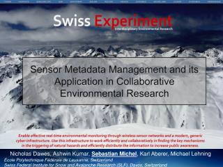 Sensor Metadata Management and its Application in Collaborative Environmental Research