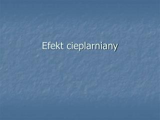 efekt cieplarniany
