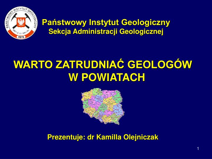 pa stwowy instytut geologiczny sekcja administracji geologicznej
