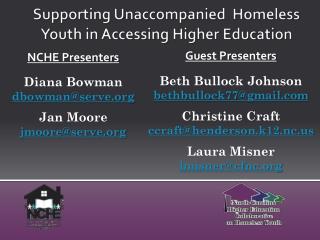 Supporting Unaccompanied Homeless Youth in Accessing Higher Education