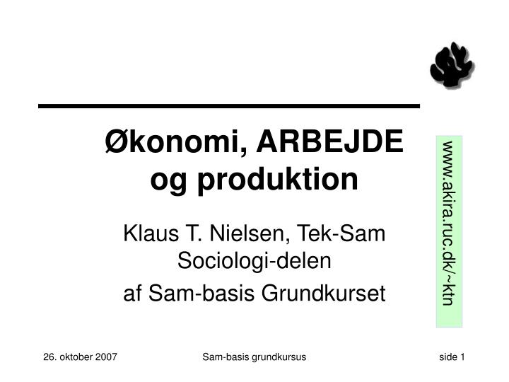 konomi arbejde og produktion