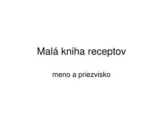mal kniha receptov