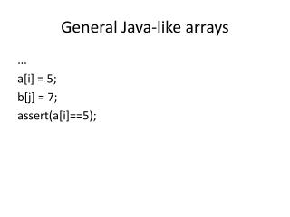 General Java-like arrays