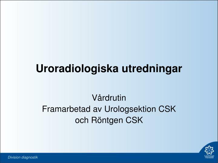 uroradiologiska utredningar