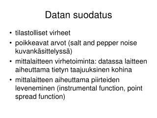 Datan suodatus