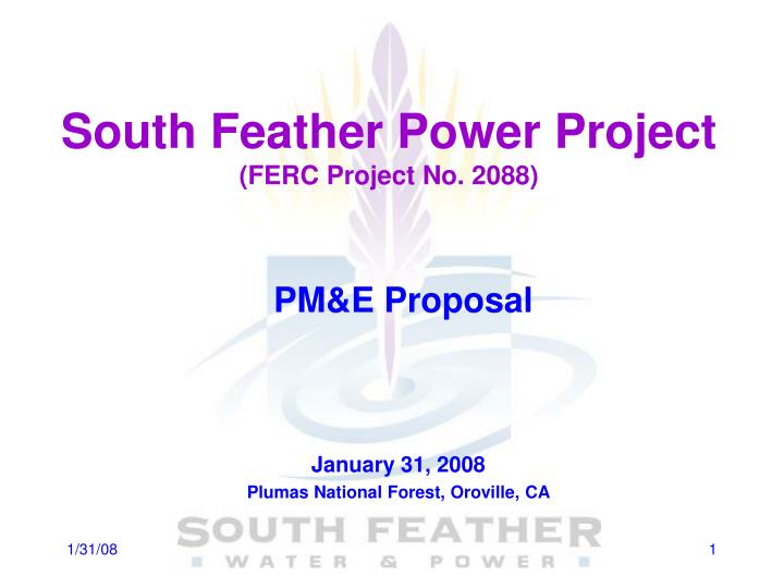 south feather power project ferc project no 2088