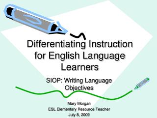 Differentiating Instruction for English Language Learners